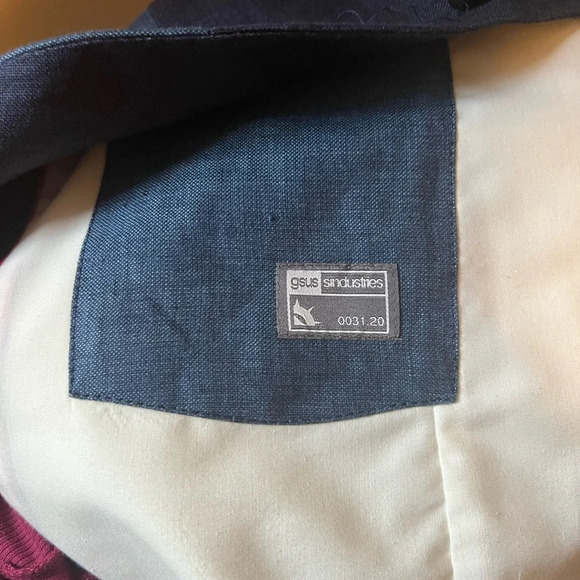 GSUS Industries Linen Two Toned Blue Jacket, size large - Picture 5 of 9